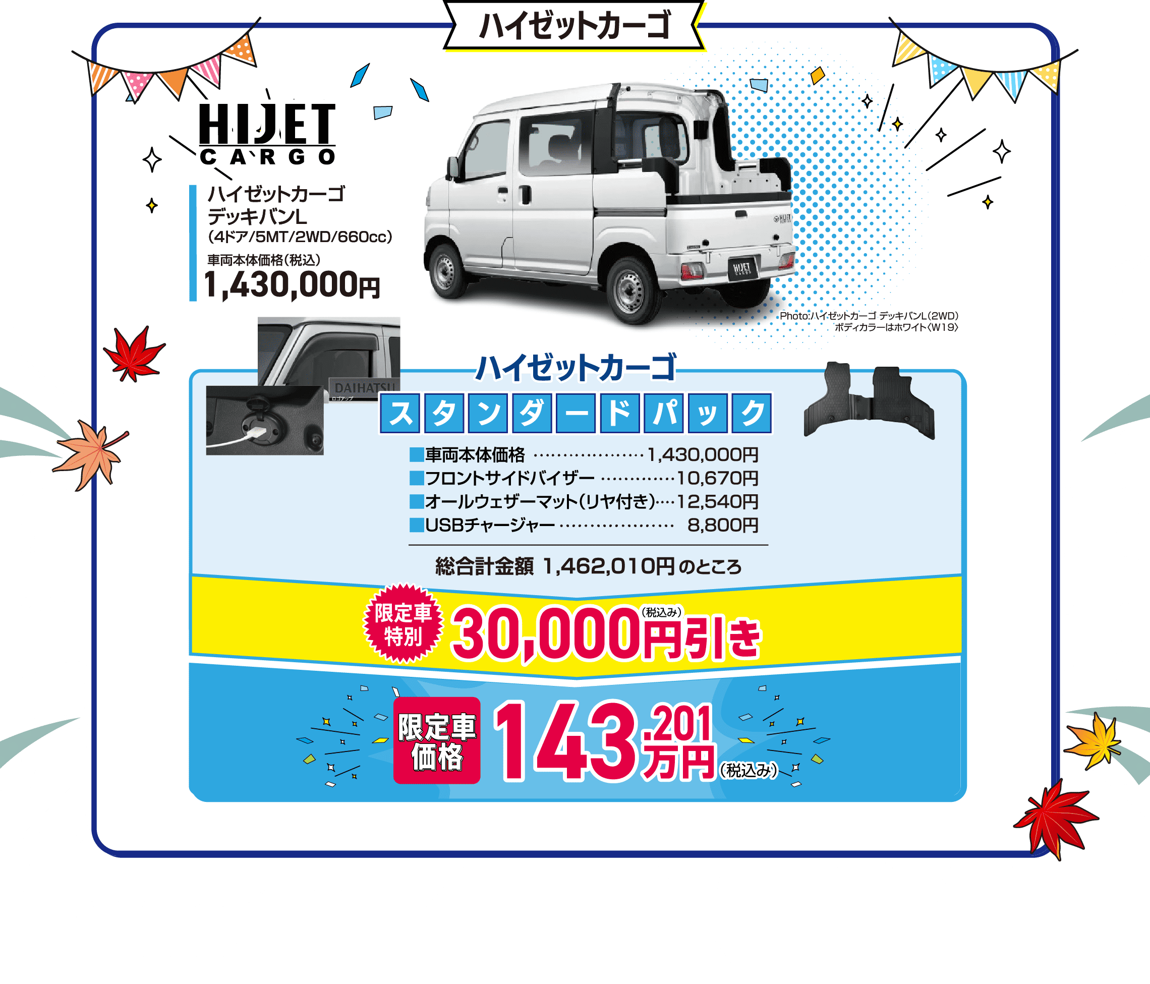 三重ダイハツのハイゼットカーゴデッキバン