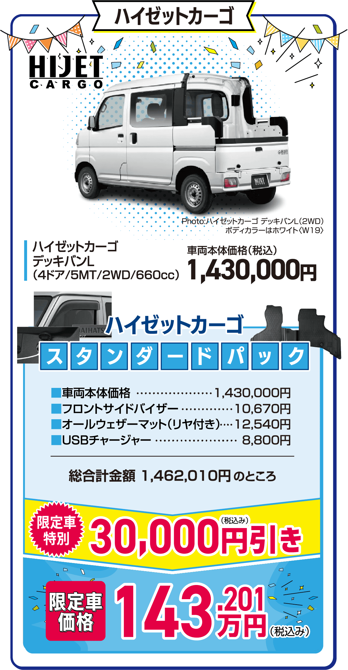 三重ダイハツのハイゼットカーゴデッキバン
